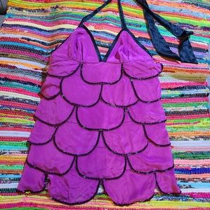 Silk Halter Bebe dress size Large Magenta